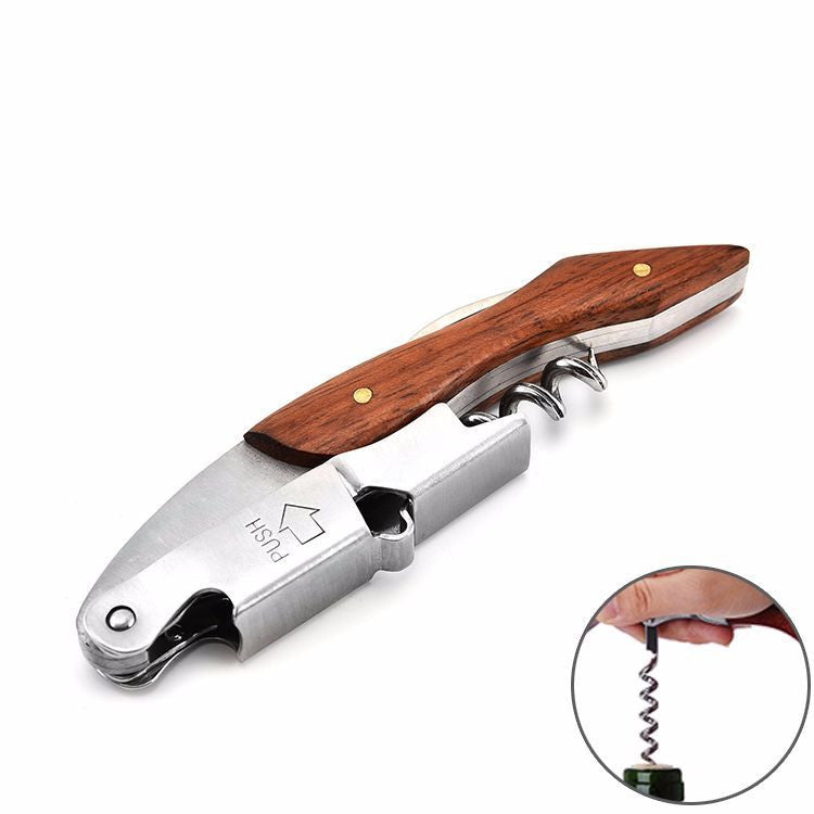 Wood Handle Professional Red Wine Opener Portable Screw Corkscrew Multifunction Wine Bottle Opener Kitchen Tools Beer Openers