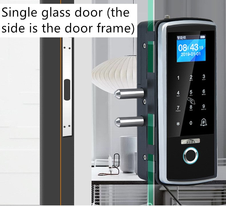 Smart glass door company office fingerprint lock