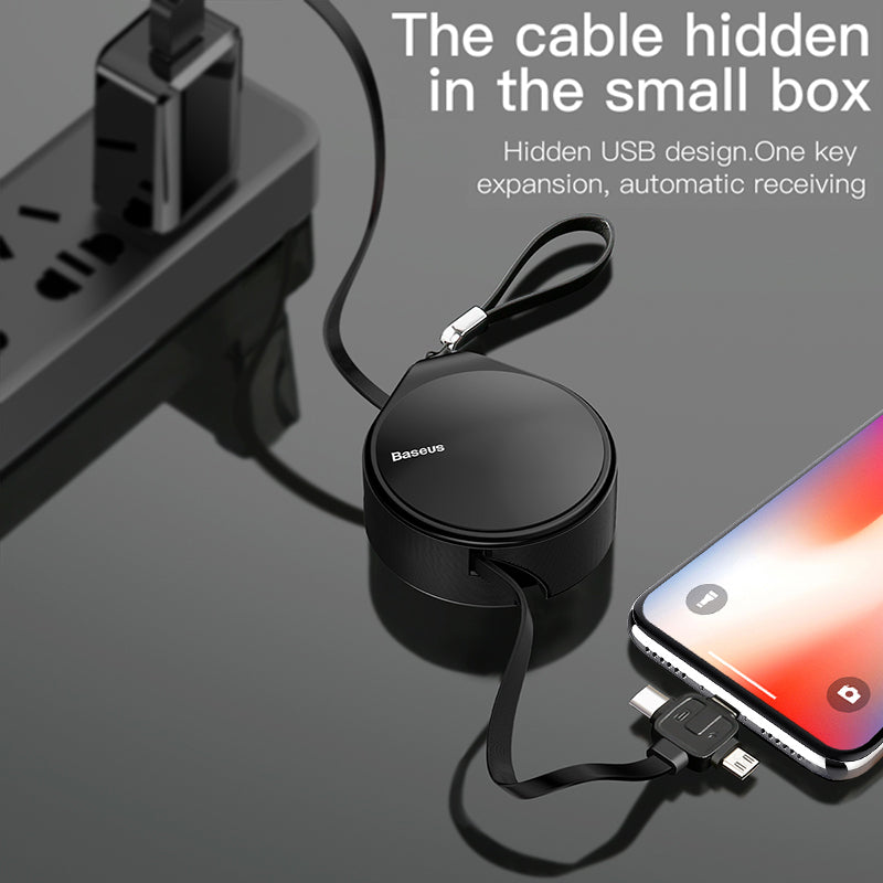 Telescopic data line three-in-one fast charging data line