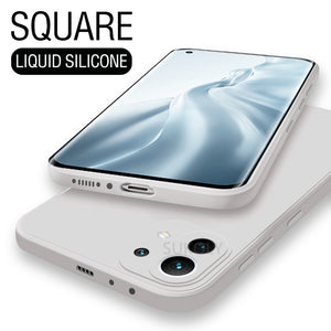 Luxury Original Square Soft Liquid Silicone Case For Xiaomi Mi 11 10T Pro 10 Lite 9 SE Poco F3 Redmi K40 9A Note 9 9S 9T 8 Cover