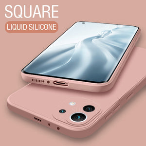 Luxury Original Square Soft Liquid Silicone Case For Xiaomi Mi 11 10T Pro 10 Lite 9 SE Poco F3 Redmi K40 9A Note 9 9S 9T 8 Cover