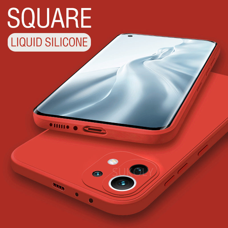 Luxury Original Square Soft Liquid Silicone Case For Xiaomi Mi 11 10T Pro 10 Lite 9 SE Poco F3 Redmi K40 9A Note 9 9S 9T 8 Cover