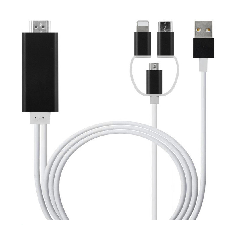 Compatible with Apple, Compatible with Apple , USB 1080P 2M 8 Pin to HDMI TV AV Adapter Cable for iPhone 5 6 6S 7 7 Plus