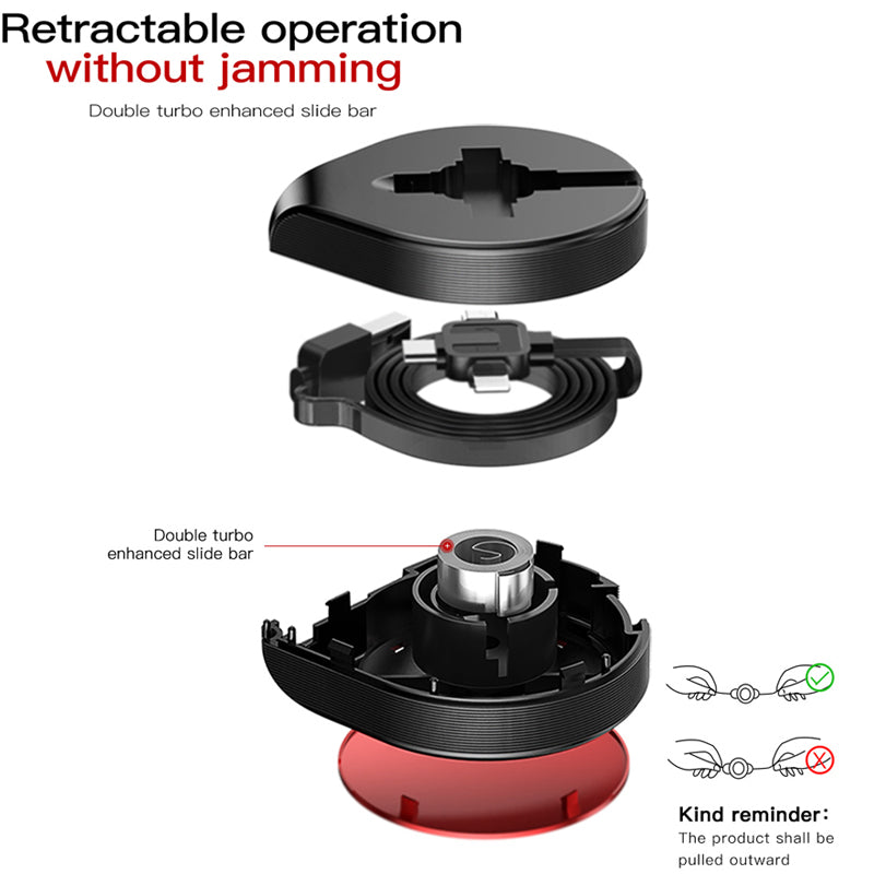 Telescopic data line three-in-one fast charging data line