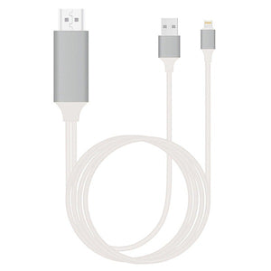 Compatible with Apple, Compatible with Apple , USB 1080P 2M 8 Pin to HDMI TV AV Adapter Cable for iPhone 5 6 6S 7 7 Plus