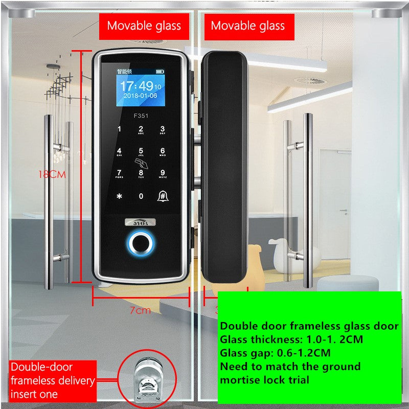 Smart glass door company office fingerprint lock