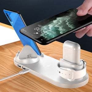 2022 Wireless Charger For IPhone14 13 Fast Charger For Phone Fast Charging Pad For Phone Watch 6 In 1 Charging Dock Station